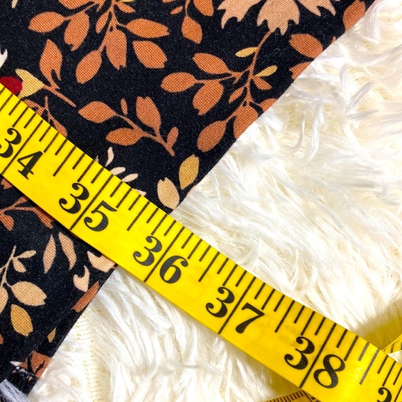 LANDS’ END Size 12P Stretchy Sheath Dress BROWN BLACK CREAM FLORAL EUC - Picture 12 of 13